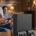Vertical Stand for PS4/PS4 Slim/PS4 Pro - Cooling Fan with PS4 Charger Controller Charging Station with Game Storage (Black)