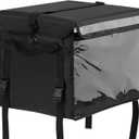 CroBlissful Insulated Food Delivery Bag for Bike with Rear Rack Pizza Delivery Box with Shoulder Belt and Internal Accessories Waterproof, Internal Dimensions(Black,19.2 x 15.5 x 16.1 Inches)