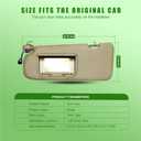 Left Driver Side Sun Visor for Honda CRV 2017 2018 2019 2020 2021 2022 Replace 83280-TLY-H11ZB with Vanity Light/with Makeup Mirror (Beige)