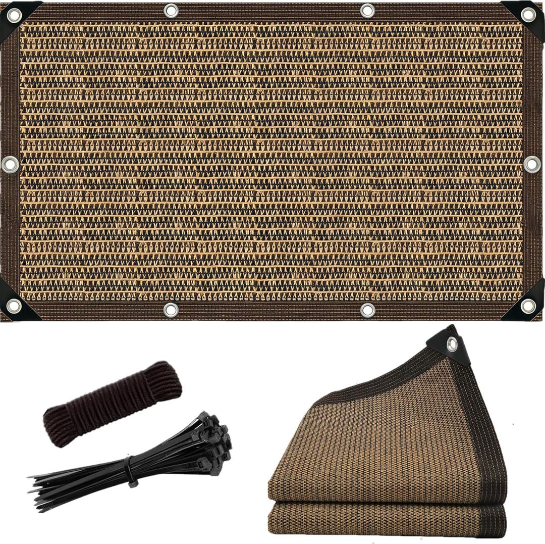 Sun Shade Screens for Outdoor Patio,6.5 x 8 FT Pergola Shade Cover Canopy with Grommets, Patio Privacy Screen Shade Cloth for Garden,Mocha 90%