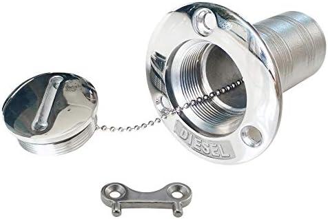 NRC&XRC New Casting 1-1/2"(38mm) Boat Deck Fill/Filler with Key Cap Marine 316 Stainless Steel Hardware for Boat Yacht Caravan