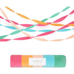 AOBKIAT 5 Rolls Rainbow Party Streamers Crepe Paper,Candyland Party Decorations for Christmas,Birthday,Wedding,Bachelorette,Bridal/Baby Shower,Hanging Candyland Backdrop Decoration
