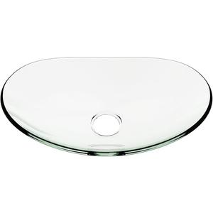 YIMAI Glass Vessel Sink, Above Counter Oval Bathroom Vanity Sink, 18.5" x 11.8" Clear Tempered Glass for Modern Bathrooms, Vanity, Powder Room, Guest Bathroom