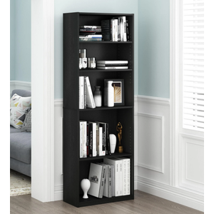 Furinno JAYA 5-Shelf Bookcase, Black