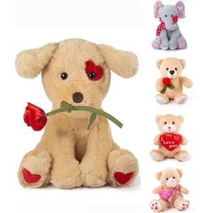 Oukiwi 10 Inch Valentine's Stuffed Animal, Stuffed Animal Dog, Ideal for Valentine's Day Gifts for Family (Style - C)