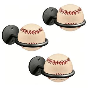 BIHOMIFI 3 Pack Baseball Softball Display Memorabilia Holder Baseball Wall Mount Holders Holders Heavy-Duty Wall Mount Rack for Collectibles Black Hardware Included