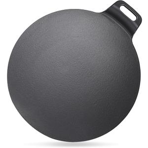 KEESHA 13 Inch Large Cast Iron Tawa Dosa Pan, Premium Pizza Pan with a Loop Handle