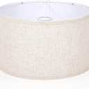 OUTON Beige Drum Lamp Shades for Floor Lamps, 13" Top x 13" Bottom x 10" High, Easy to Assemble, Replacement Linen Lampshades for Table Lamps & Bedside Lamps (1.65" Spider)