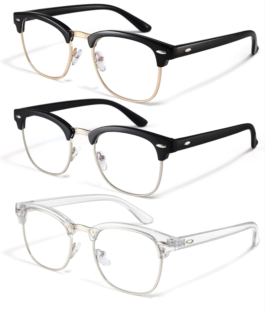 racico Computer Blue Light Blocking Glasses Blue Light Glasses Men Women, Anti Blu-Ray Clear Gaming Glasses Lenses