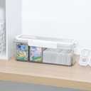 Yesesion 2 Pack Card Storage Box for Top Loader, Clear Display Case with Lid and Handle for Collectible Trading Baseball Football Game Card, Portable Art Crafts Organizer