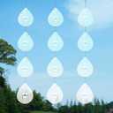 Water Droplets Bird Scare Discs Wind Spinners Outdoor, Highly Reflective Metal Double-Sided Bird Reflectors Extra Sparkly Garden Decor, Bird Deterrents for Outside Patio Porch, Unique Gardening Gifts