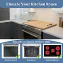 Oak Wood Stove Top Cover for Gas & Electric Range | 30"x22" Farmhouse Noodle Board with Handles | RV Kitchen Workspace Saver