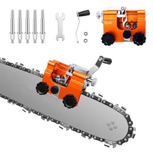 QTG Manual Chain Saw Sharpener,Adjustable Clamp & Precision Guide,Portable Metal Attachment,8-22" Chain/Electric Saws