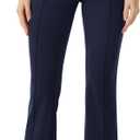 AFITNE Women's Yoga Pants with Pockets Stretchy Pull On High Waisted Cropped Pants Work Casual Dress Ankle Slacks (M)