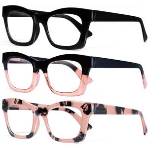 CCVOO 1.5 Reading Glasses for Women, Stylish Eyeglasses, Blue Light Readers for Women, Computer Eye Glasses, Cheaters