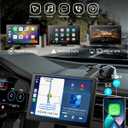 IK9 9" Wireless CarPlay & Android Auto Screen, Portable Car Stereo with 4K Dash Cam & 1080p Rear Camera, CarPlay with Backup Camera, Touch Screen GPS Display, Mirror Link, Apple Car Play Screen