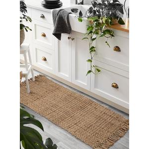 Hausattire Hand Woven Jute Runner Area Rug 2.5'x8' - Natural,Reversible Farmhouse Boho Rustic Area Runner Rugs for Hallway, Kitchen,Living Room,Bedroom|Decorative Floor Rugs-30x96 Inches