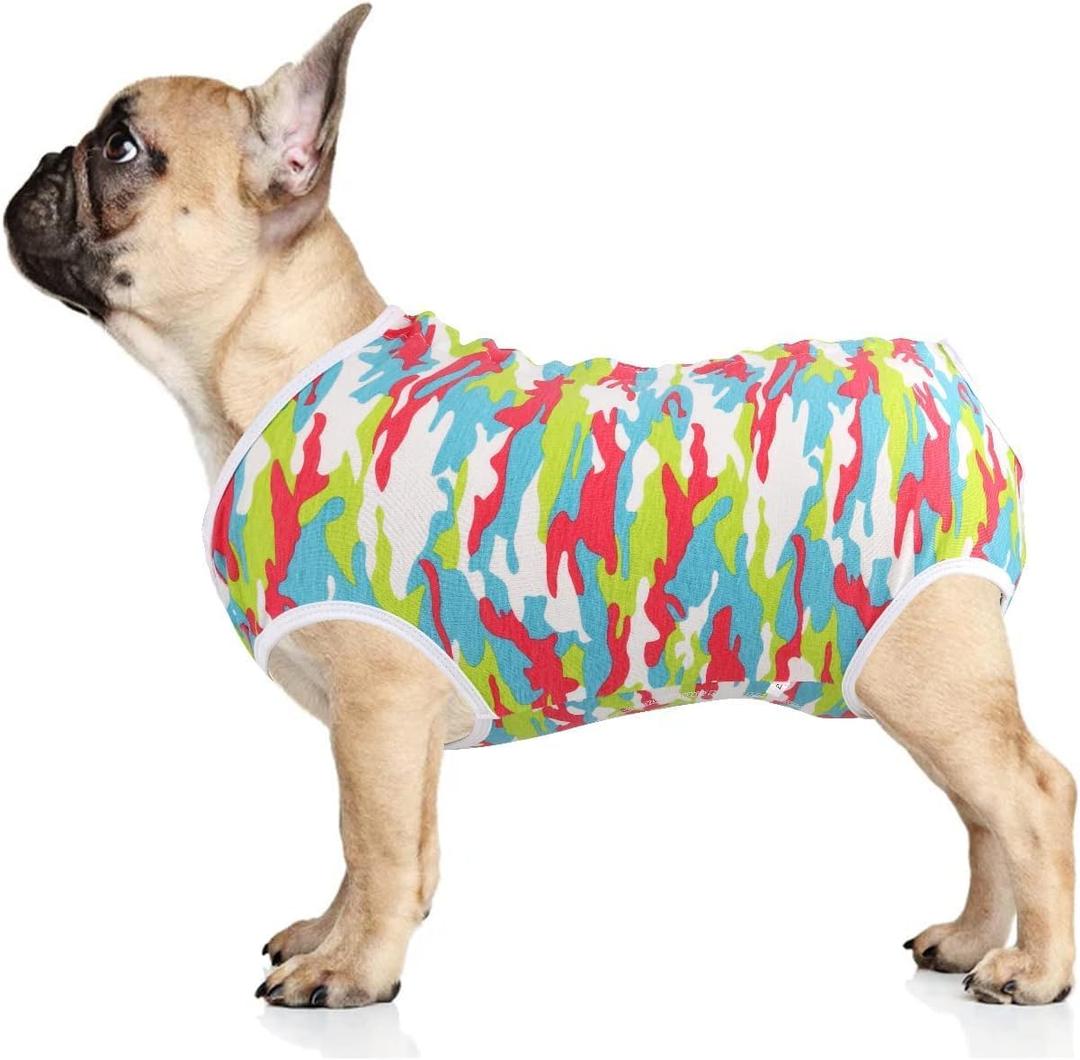 Dog Diapers Suit Period Onesie for Female Dog Sanitary Panties Male Doggy Heat Diapers Cover Fit for Dogs Camo/XL