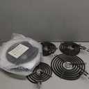 WB31M20 WB31M19 Porcelain Drip Pan Set & WB30M2 WB30M1 Electric Range Burner Element Unit Set by Cenipar-Compatible with GE Hotpoint Kenmore Range/Stove-Includes 3×6” and 1×8”