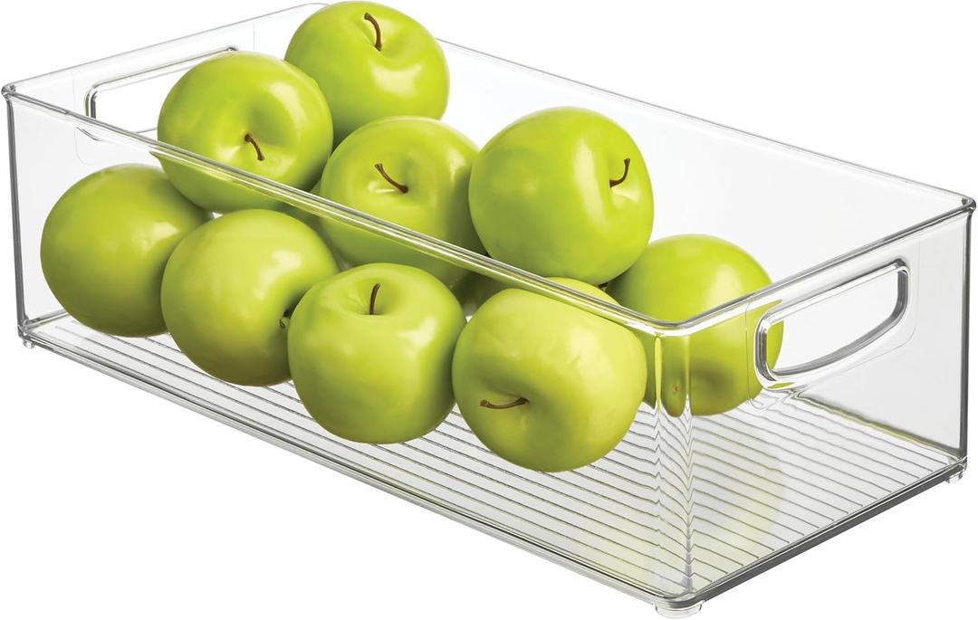 iDesign Stackable Storage Bin - Organizer Bin for Kitchen and Pantry, Clear, Made in USA