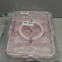 Dingerjar Divided Serving Tray with Lid and Handle - Snackle Box Charcuterie Container for Portable Snack Platters Organizer for Candy, Fruits, Nuts, Snacks - Perfect for Party, Entertaining, Pink