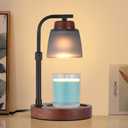 Dimmable Candle Warmer Lamp Electric Wax Melt Warmer Adjustable Height for Jar Scented Candles as Mothers Day Birthday Gifts for Women Mom Grandma Home Offices Decor Light(Grey Glass)
