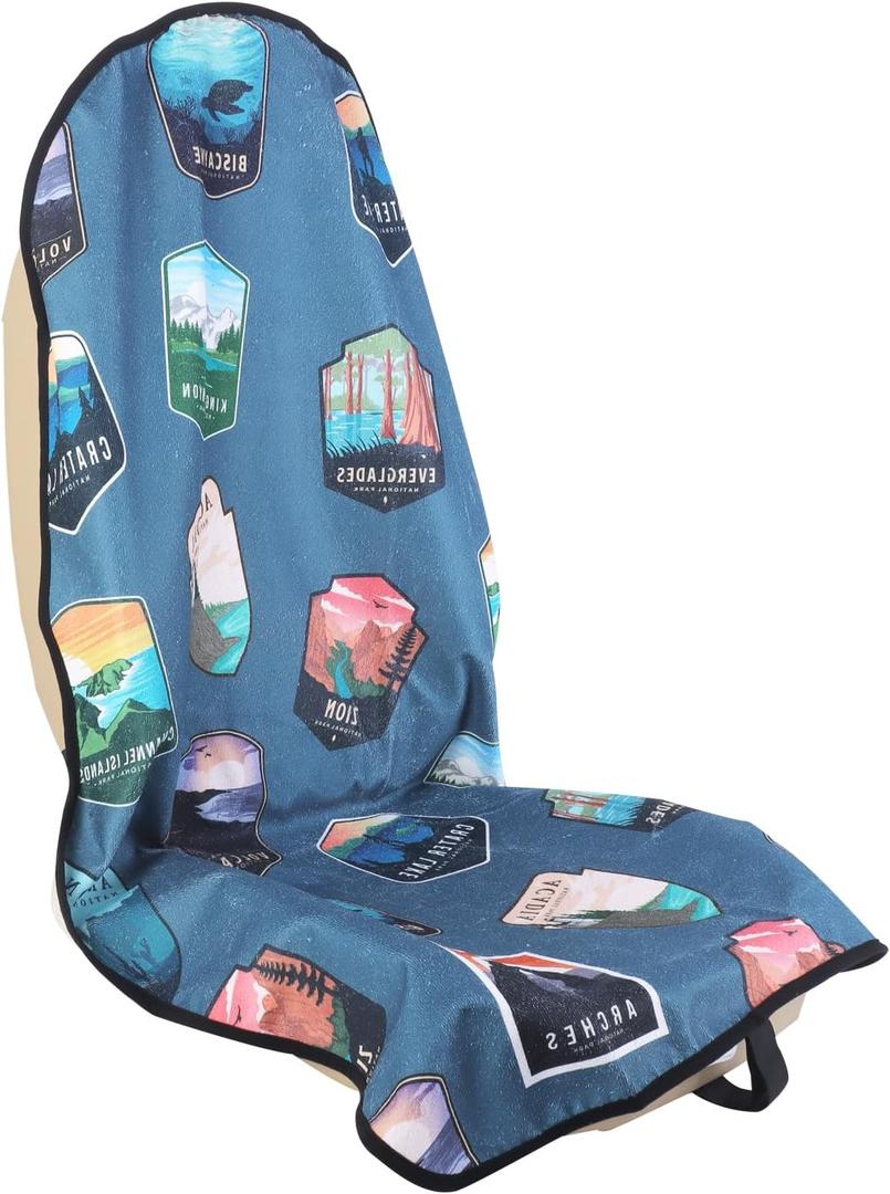 Car Seat Cover Protector Front Seats,for Gym Workout,Running,Swimming,Beach and Hiking,Waterproof Sweat Towel Bucket Seat Covers for Cars SUV Trucks (National Parks, 1Pcs)