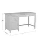Martha Stewart Hutton Shaker Style Home Office Desk with Storage in Gray with Brushed Nickel Hardware, Set of 1
