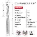 2 x Up&Down Compression Cut Spiral Router Bit for CNC, 1/4 inch Cutting Diameter and 1 inch Cutting Length 1/4 inch Shank Carbide End Mill for Slot Cut Carving Engraving Grinding Grooving