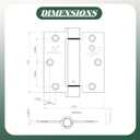 3 Pack Self Closing Door Hinges 3.5 inch Matte Black Spring Loaded Auto Close Hinges Square Corners Adjustable Tension for Interior Door 3 1/2 Auto Self-Closing Hinge