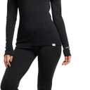 Merino.tech Merino Wool Base Layer Women Set - Heavyweight, Lite, Midweight Merino Thermal Underwear for Women Top, Bottom (Gray, L)