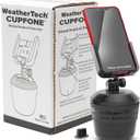 WeatherTech CupFone  Adjustable, Universal Cup Holder Phone Mount Accessory for Car  Compatible with iPhone & Other Smartphones  Open Access Design for Cell Phone Charging - Black Plastic Knobs