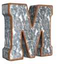CraftyCrocodile 7" Galvanized Metal Letters for Wall Decor - 3D Letter M for Hanging & Free Standing - Decorative Rustic Alphabet Letters for the Living Room, Bedroom, Kitchen