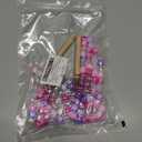 YBEATY 98 PCS Pink Hair Beads Set Braids Clear Beads Crafts Valentines Plastic Bracelets Making Quick Braids Bead Colored Hair Accessories for Girls Women Dreadlocks Pony Tails Jewelry Making