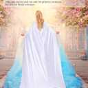 Liitrsh 3 Pcs Christmas Large Queen Princess Costume Witch Sisters Adults Purple Blue White Hooded Robe Cloak for New Year Party Cosplay Wizard