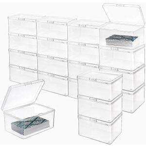 Tebery 20 Pcs Plastic Playing Card Cases Clear, Waterproof Card Deck Box for Game, Sturdy Trading Card Holder, Portable Card Game Storage Container for Party, Travel, Outdoors, Snap Closed