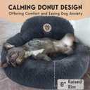PetJett Small Dog Bed - 23'' Round Dog Beds, Calming Puppy Bed - Washable Dog Bed - Anti-Slip, Super Soft Fluffy Plush Faux Fur Pet Bed, Anti-Anxiety Premium Comfort Donut Bed, Fits Dogs Upto 25 lbs