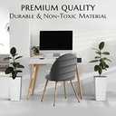Mueller M-Resin Heavy Duty Tall Planters for Outdoor Plants, Indoor Grande Plant Pots, Boxes, Trees, Flower Pots, 2-Piece Set, 18, Modern Design, Built-in Drainage, Front Porch Decor, White