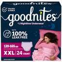 Goodnites Girls' Nighttime Underwear, Size XXL (120-165 lbs), 24 Ct (2 Packs of 12)