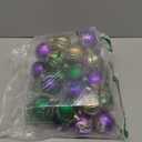 Capoda 24 Pcs Mardi Gras Ornaments 2.4 Inch Mardi Gras Ball Ornaments Carnival Purple Gold Green Shatterproof Hanging Glitter Balls for Tree Home Masquerade Party Decorations