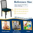 Dining Chair Seat Covers, Washable Dining Room Chair Seat Covers Set of 4, Removable Kitchen Seat Covers Chair Covers for Dining Chairs (Teal)