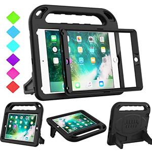 BMOUO Kids Case for iPad 9.7 2018/2017/iPad Air 2/1/Pro 9.7-Built-in Screen Protector Shockproof Handle Convertible Stand Case for iPad 9.7 Inch 2018 (6th Generation)/2017 (5th Generation),Black