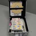 Queensell Mexican Train Dominoes Set with Numbers - Double 18 Dominos Set for Adults and Kids - Mexican Dominoes Train Game Night Games for Adults with Wooden Hub and Aluminum Case