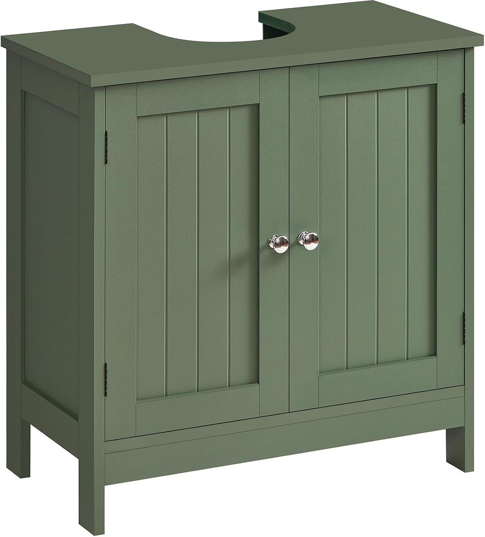 TEENFON Pedestal Sink Storage Cabinet, Under Sink Cabinet with 2 Doors & Shelf, Under Bathroom Sink Cabinet, Pedestal Sink Storage for Bathroom, Green, 11.8"d X 23.6"w X 23.6"h
