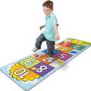 Melissa & Doug Hop and Count Hopscotch Game Rug (3 pcs, 78.5 x 26.5 inches) Classic Hopscotch Rug for Kids
