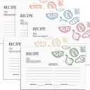 2 x Recipe Cards, 4x6 Recipe Cards for Bridal Shower and Weddings, Double-Sided, 50 Pack, Multicolor