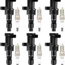 ECCPP UF435 6 ignition coils with 6 iridium Spark Plugs AP5325,coils packs,for Jaguar 2003 2004 2005 2006 2007 2008 S-Type X-Type 3.0L 2.5L 5C1399 178-8287 E915 52-1750 IC555 C2S 11480
