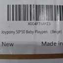 Joypony Baby Playpen, 50x50 in Small Play Pen for Babies and Toddlers, Playpen for Kids with Gate, Indoors Play Yard with Soft Breathable Mesh (Beige)