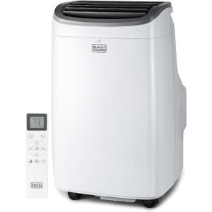 BLACK+DECKER Portable Air Conditioner, 10,000 BTU (6,300 BTU SACC) for Rooms up to 450 Sq. Ft., Portable AC with Follow Me Remote Control and Window Kit, BPACT10WT, White