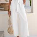 Caracilia Womens Wide Leg Palazzo Pants Cropped High Waisted 2026 Summer Casual Loose Lounge Flowy Travel Work Trousers, XXL